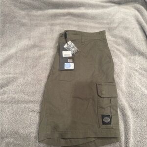Army Green Harley Davidson Men Cargo Shorts
